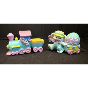 Vintage 1990s Hallmark Crayola Bunny Easter Figurines Holiday Decor